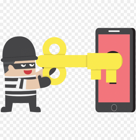 thief or hacker hacking smartphone - phone hacking PNG for t-shirt designs