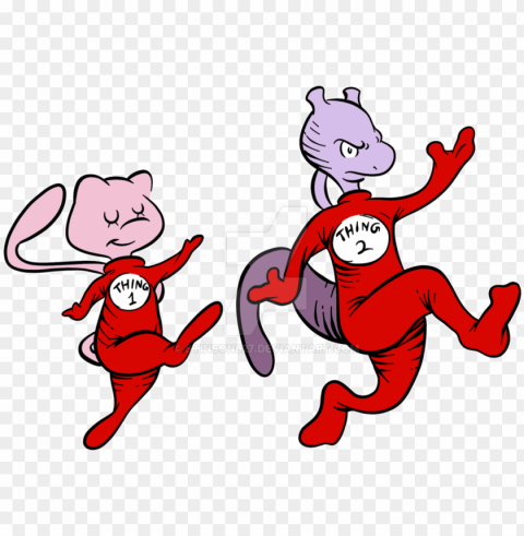 thing 1 and thing mew by stinson627 - mew Transparent PNG Isolated Object Design