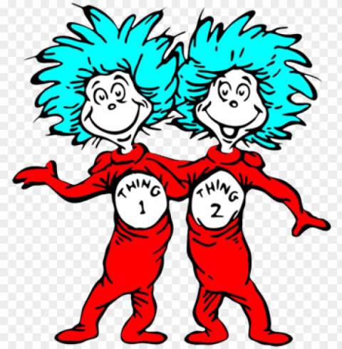 thing one and thing two - thing 1 thing 2 Isolated Artwork with Clear Background in PNG