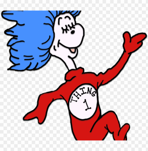 thing one and thing twodr seuss coloring - cat in the hat characters Transparent PNG image free