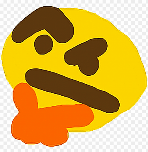 think emoji thonk memes lol emote confused pepe hmm - thinking meme emoji Isolated Design Element on Transparent PNG