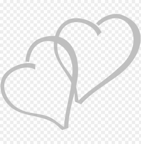 this free clipart design of silver hearts clipart - double heart icon PNG Image with Transparent Isolated Graphic Element