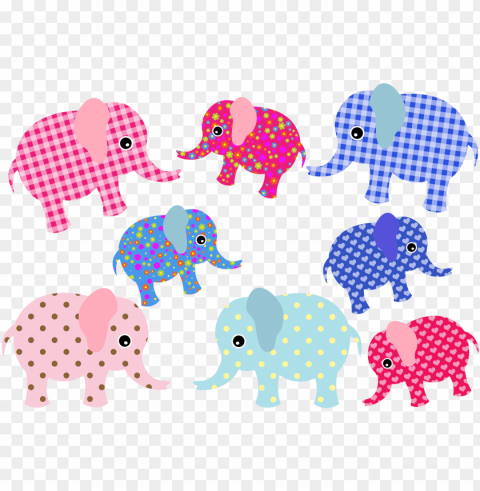 this free icons design of colorful retro elephants Isolated PNG Item in HighResolution