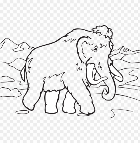 this free icons design of coloring book mammoth ClearCut Background Isolated PNG Graphic Element