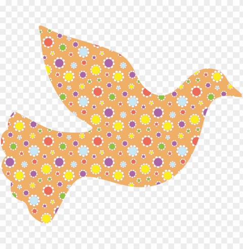 this free icons design of cute floral peace dove Transparent Background Isolation in HighQuality PNG