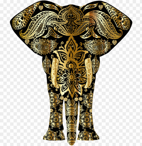 This Free Icons Design Of Gold Floral Pattern Elephant Isolated Item In HighQuality Transparent PNG