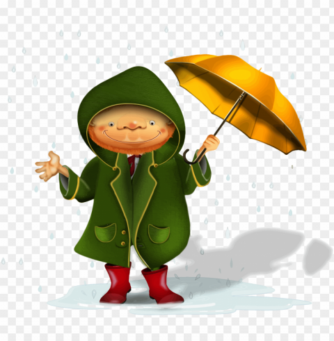 this free icons design of man in rain Transparent Background Isolated PNG Character