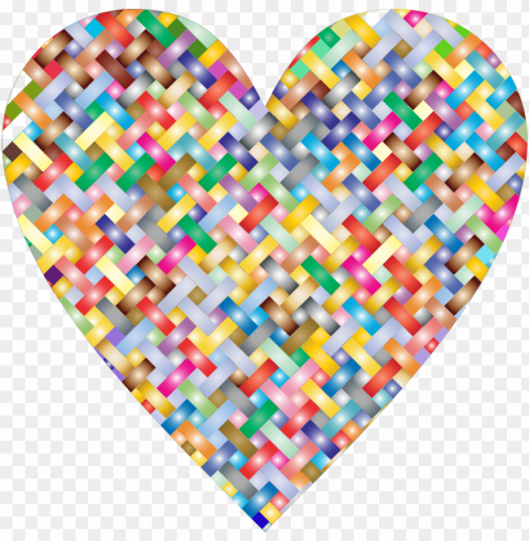 this free icons design of colorful heart lattice Transparent PNG Isolated Item with Detail