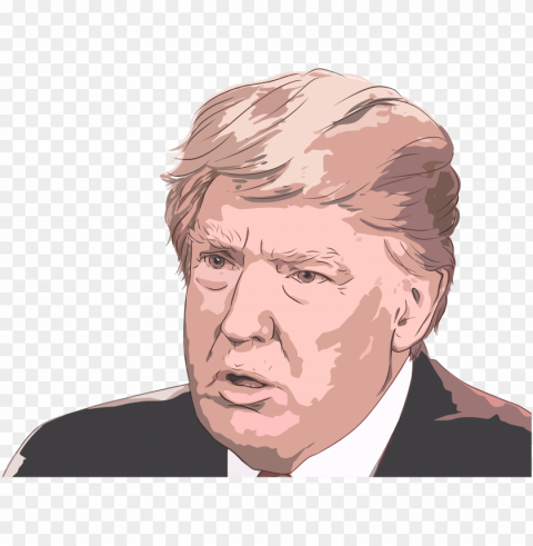 this free icons design of donald trump portrait PNG Image Isolated with Clear Background