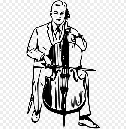 This Free Icons Design Of Man Playing Cello PNG Images With No Fees