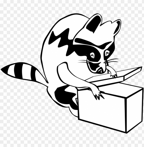 this free icons design of raccoon opening box Transparent PNG Object Isolation