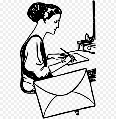 this free icons design of woman writing a letter Isolated PNG Graphic with Transparency
