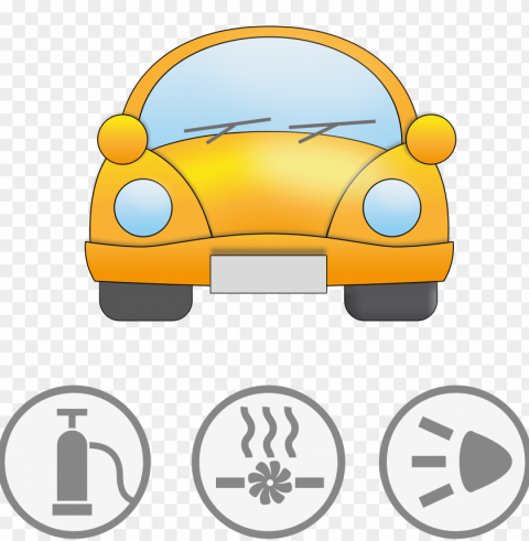 This Free Icons Design Of Yellow Car With Symbolic Transparent Background PNG Isolated Illustration