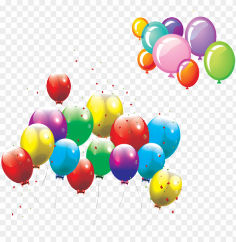 This Graphics Is Cartoon Multicolored Balloons Decorative - Happy Birthday Vector Isolated Subject With Clear PNG Background