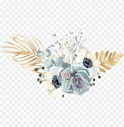 this graphics is hand painted succulent bouquet - watercolor painti PNG free transparent
