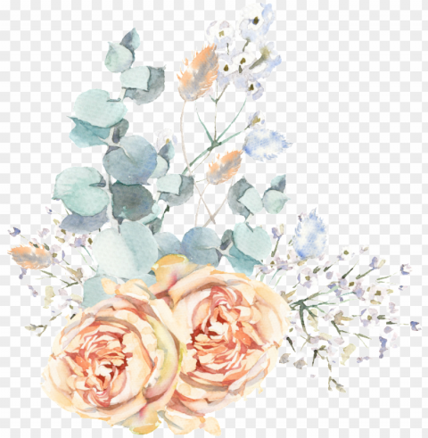 this graphics is hand painted wedding scene flowers - portable network graphics PNG Graphic Isolated with Transparency