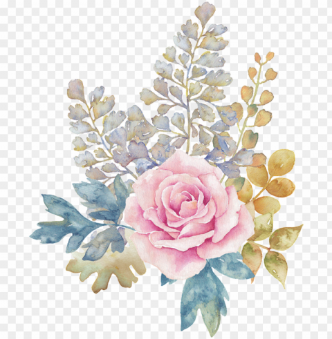 this graphics is pastel flower transparent decorative- - pink flower watercolor Clean Background Isolated PNG Icon