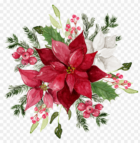 this graphics is watercolor decorative red flower free - watercolor painti Transparent Background PNG Isolated Pattern