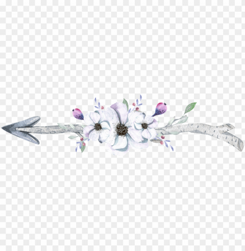 this graphics is white flower arrow watercolor hand - hübsche watercolor-flieder-gruppe lendenkisse Isolated Item on Transparent PNG Format