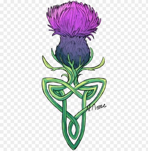 this is a tattoo design for my aunt who asked for a - scottish thistle tattoo desi Clear Background Isolated PNG Icon