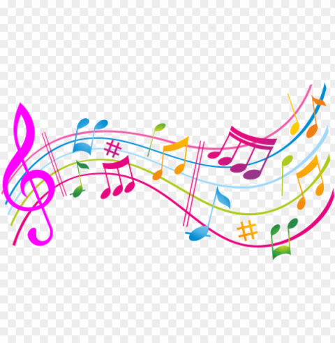 this one is super easy - colourful musical notes PNG images for advertising