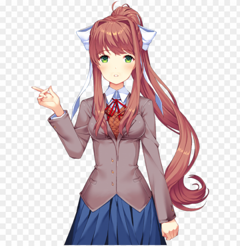 this prolly isn't needed doki doki literature club - doki doki literature club monika ddlc PNG Isolated Object on Clear Background