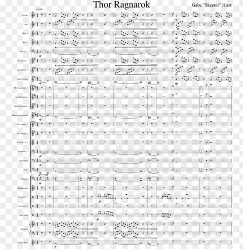 thor ragnarok sheet music for flute clarinet piccolo - sheet music PNG files with clear backdrop collection