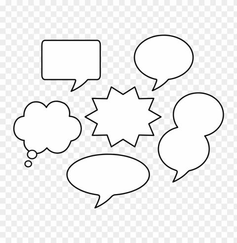 thought bubble thinking speech outline clipart Isolated Graphic on Clear Background PNG