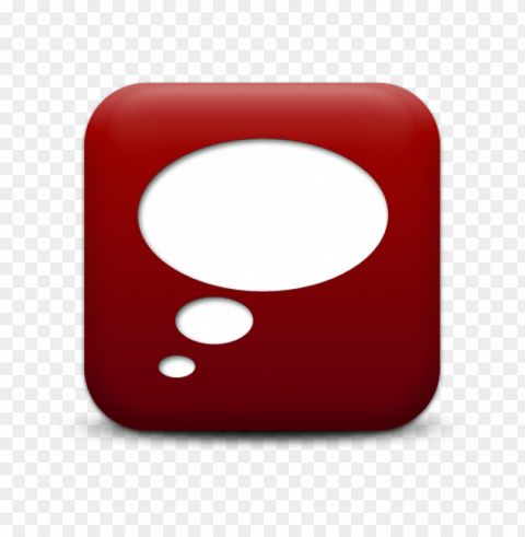 thought bubble thinking speech red icon Isolated Graphic on Clear Transparent PNG