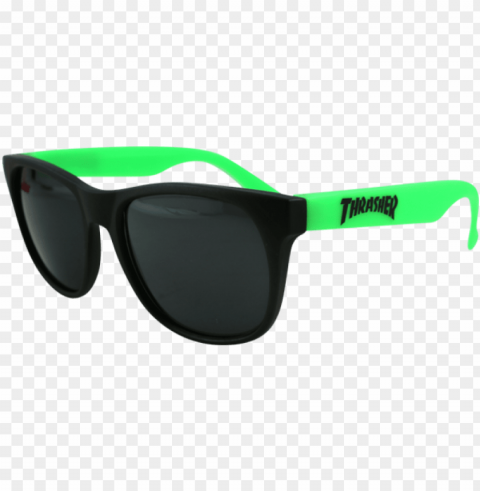 thrasher logo sunglasses blackgreen PNG images for personal projects