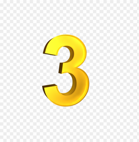 three 3 3D Numbers gold High-quality transparent PNG images