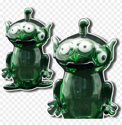 three eyes alien character the crush - figurine Isolated Illustration in Transparent PNG