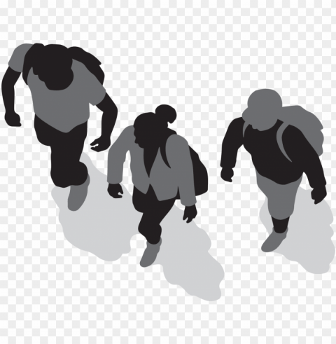 three people walking - people top view Transparent PNG images for design