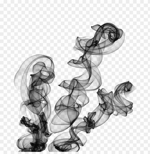 three shape of black smoke Isolated Graphic with Transparent Background PNG