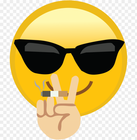 thug life emoji - smiling face with sunglasses cool emoji mens polo - Isolated Element in HighQuality PNG