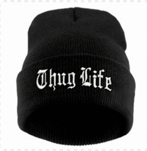 thug life knit black beanie hat PNG transparent photos vast variety