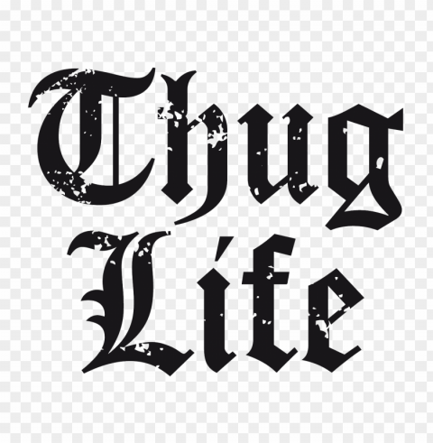 thug life text logo big Transparent PNG Illustration with Isolation