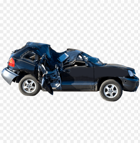 thumb image - car with roof smashed PNG Isolated Design Element with Clarity