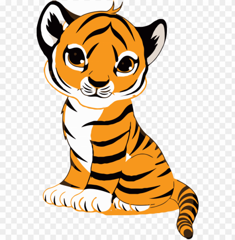 tiger face clip art royalty free tiger illustration - cute cartoon tiger cub PNG images with no background necessary