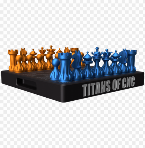 titan chess set image - titans of cnc chess PNG format with no background