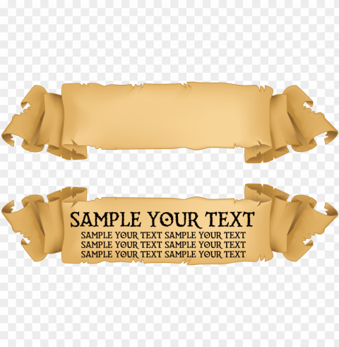 title banner - old paper ribbon vector PNG Image Isolated with Transparency