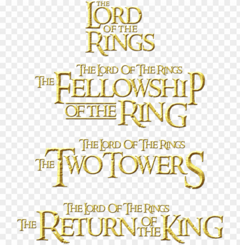 title the lord of the rings 2 logo - lord of the ring title Transparent PNG images complete package