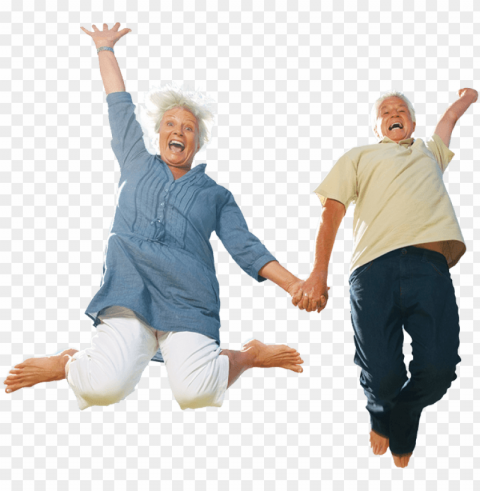 to enjoyable enriched retirement living - senior citizens having fu ClearCut PNG Isolated Graphic