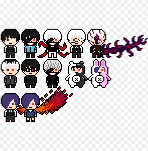 tokyo ghoul danganronpa-like pixel arts - tokyo ghoul pixel art PNG Isolated Illustration with Clear Background