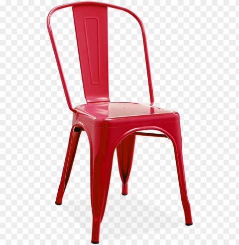 tolix a chair - cadeira de ferro vermelha PNG photo