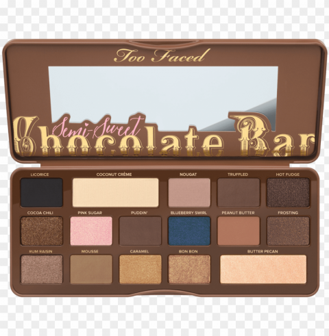 too faced semi sweet chocolate bar eyeshadow palette PNG without watermark free