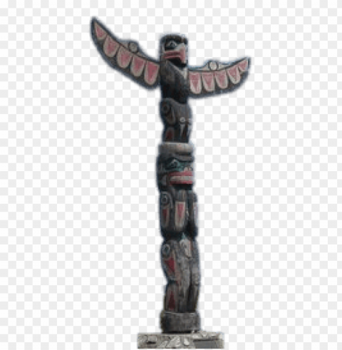 totem pole on nanaimo island Transparent PNG Isolated Item with Detail