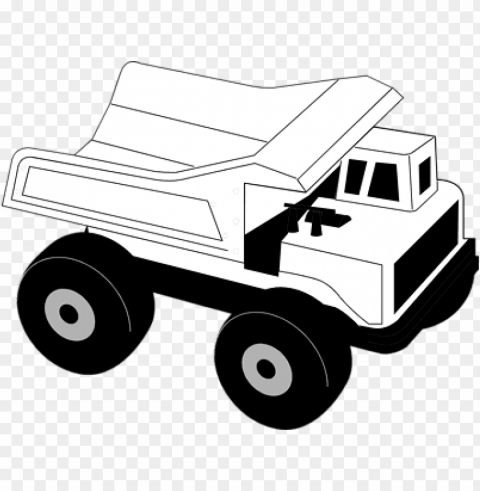 toy fire truck clipart image - toy truck black and white Transparent Background Isolated PNG Icon