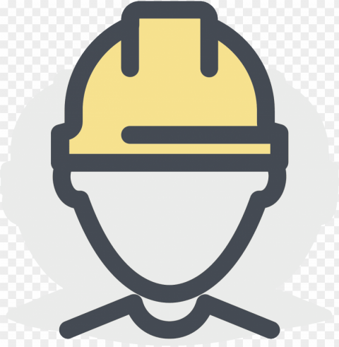 trabajador en un sombrero amarillo icon - pro build icon Isolated Character on Transparent PNG
