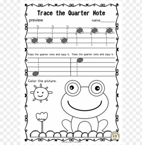 tracing music notes worksheets for spring - trace music notes worksheet PNG transparent photos massive collection